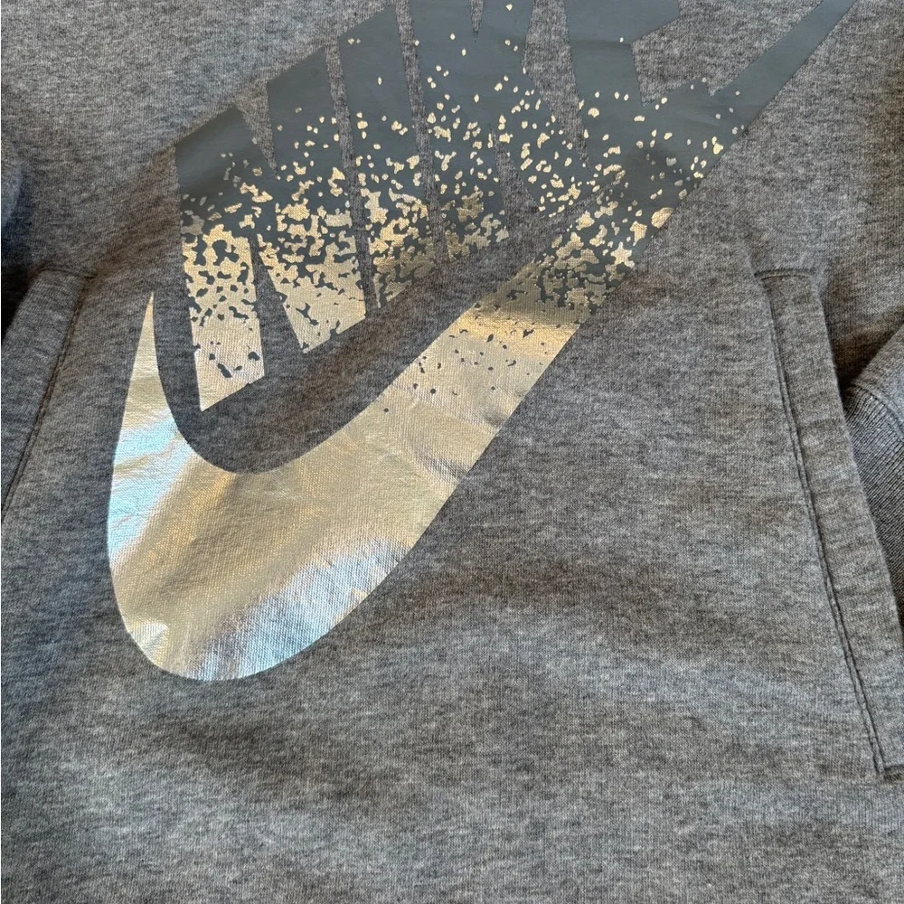 Nike Gray Hoodie with Silver Logo